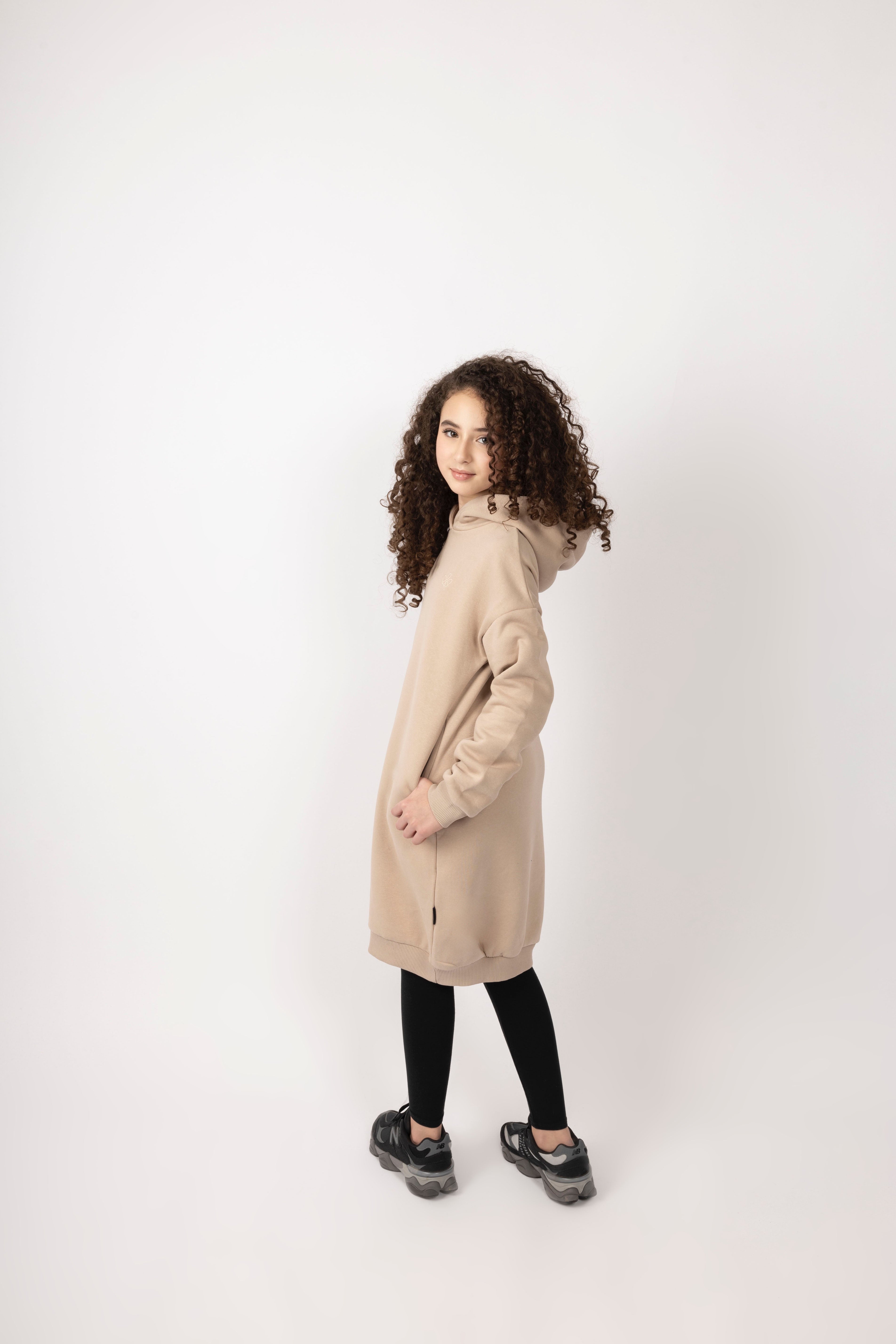 Hoodie Dress Taupe